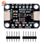 ADS1115 16 Bit I2C Module Precision ADC 4 Channel Development Board Pro Gain Amplifier 2.0V to 5.5V for Arduino Raspberry Pie