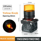 XB4 Knob Switch with LED 22mm 2/3Position Self Locking 1NO/2NO/1NO1NC Select Rotary Switch with Light 12V 24V 220V 10A Red Green