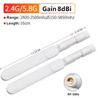 2pcs 8dBi Dual Band WIFI Antenna 2.4G 5G 5.8G SMA Male Universal Aerial Amplifier WLAN Router Singal Booster