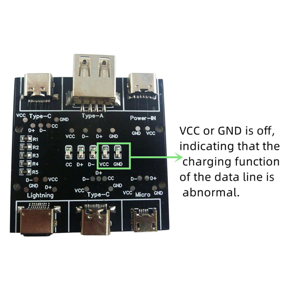 3PCS UD11A03 USB Cable Tester DC5V Type C Input Compatible DT3 Test 4 Kinds Data Line USB A Lightning Type C