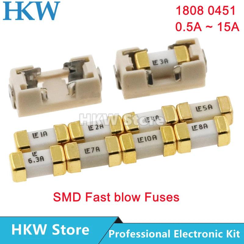 1808 125V 0451 SMD Fast Blow Fuse 0.5A 0.75A 1A 2A 3A 4A 5A 6.3A 8A 10A 12A 15A 500MA 0451 Ultra-rapid Fuse 0451010.MRL Original