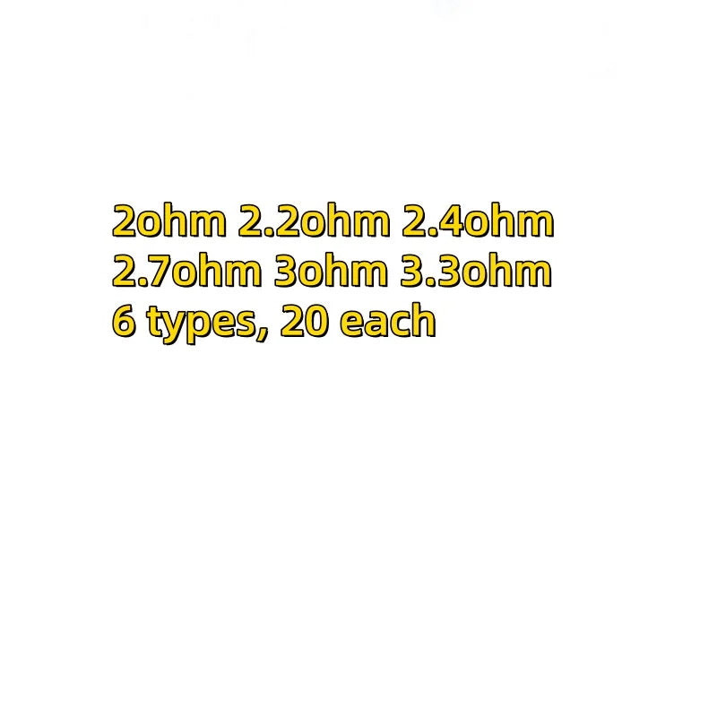 100PCS 1/4W Car Airbag SRS Repair Replacement Resistor 2ohm 2.2ohm 2.4ohm 2.7ohm 3ohm 3.3ohm