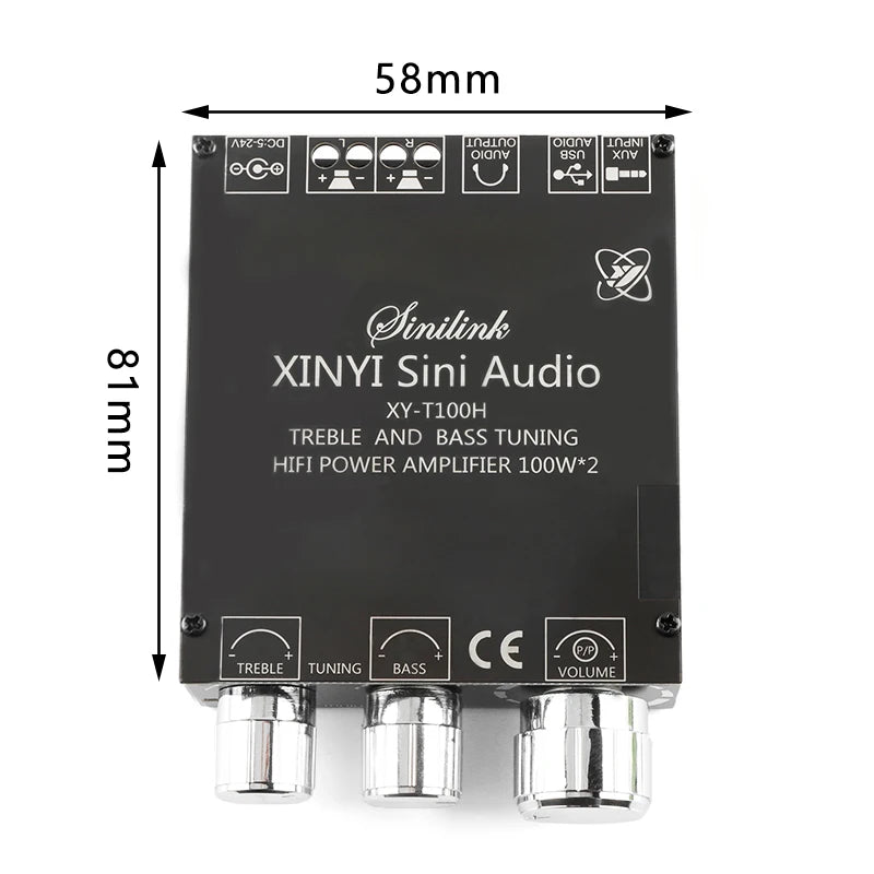 100W+100W TPA3116D2 Bluetooth 5.0 Power Subwoofer Audio Amplifier Board Home Theater HIFI Stereo Audio Amplifier AMP AUX