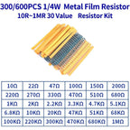 300/600/820pcs Resistor Kit 10 Ohm-1MOhm Resistors 1/4 W ±1% Carbon Film Single Resistor Electrical Electronics 30/41 value