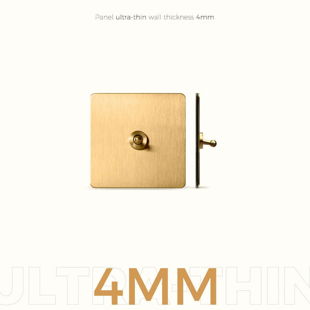 Avoir Gold Rocker Toggle Switch Brass Lever Switch Home Accessories Cat6 Type C EU Sockets And Switches 220V Push Button 86 Type