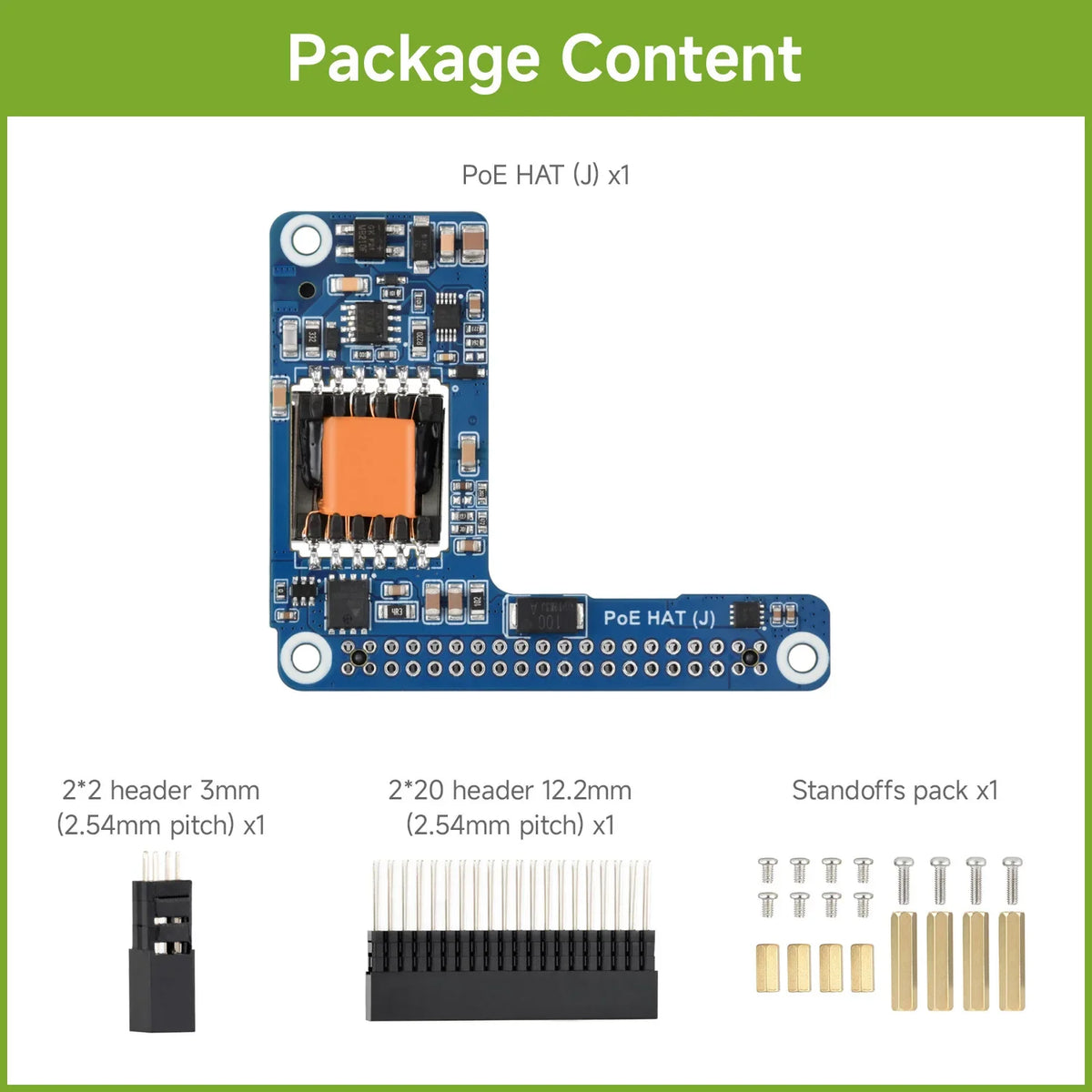 PoE/ PoE+ HAT (J) Raspberry Pi 5/CM5, 5V/5A, Isolated Switched-Mode Power Supply, Providing Both And Power