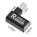 Elbow USB2.0 Printer Adapter USB Type B Male to Female For Printer Hard Drive Base Fax Machine Scanner USB 2.0 Printer Adapter