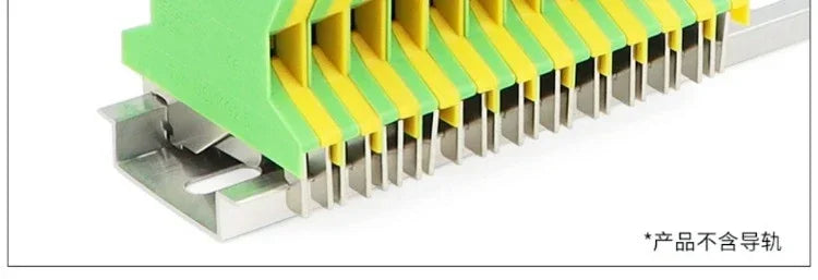 5Pcs USLKG-2.5/3/5/6/10N Terminal Block UK Yellow Green Ground Terminal Block Two-color 34A-101A 800V Rail Ground Terminal Block