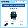 Waveshare 4 Channels RS485 Independent Operation, 4-Ch RS485 To RJ45 Ethernet Serial Server Optional PoE Function