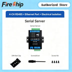Waveshare 4 Channels RS485 Independent Operation, 4-Ch RS485 To RJ45 Ethernet Serial Server Optional PoE Function