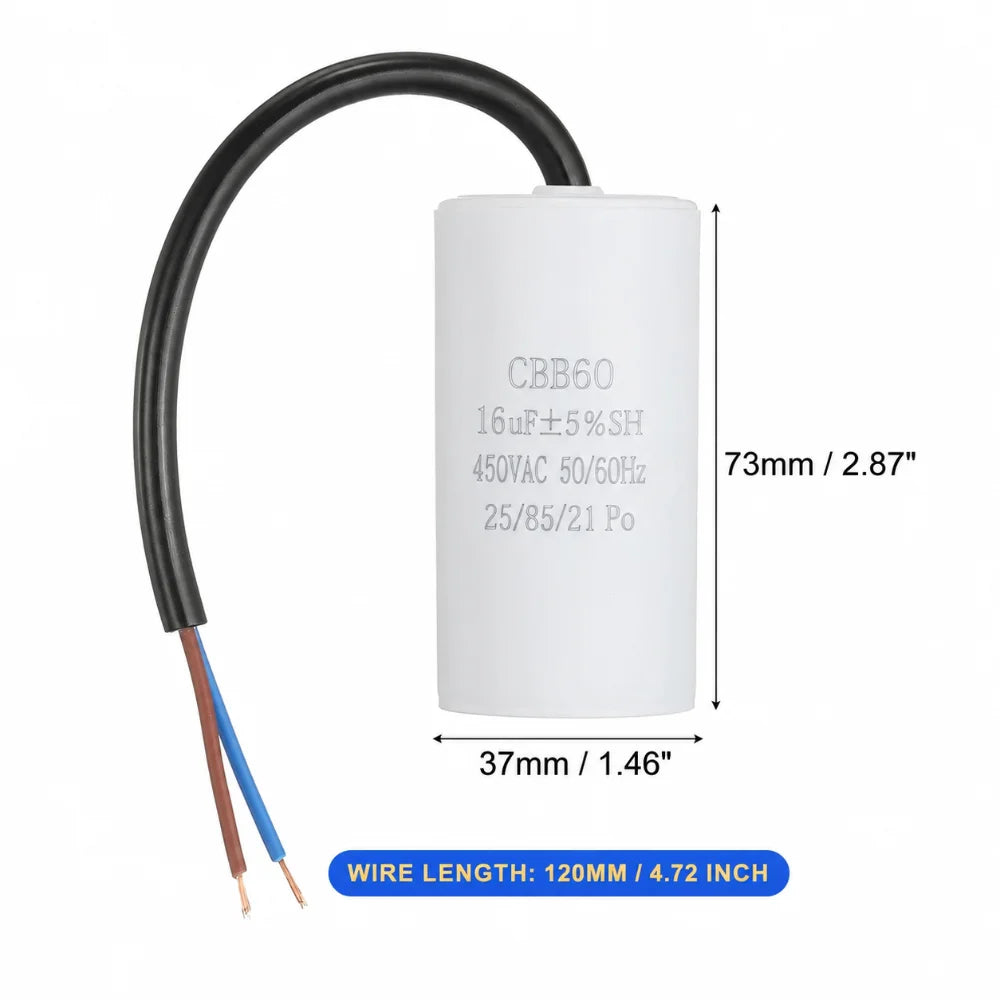 Durable 450V CBB60 Capacitor 50/60Hz 3UF-100UF Start Capacitor Round Motor Run Capacitor