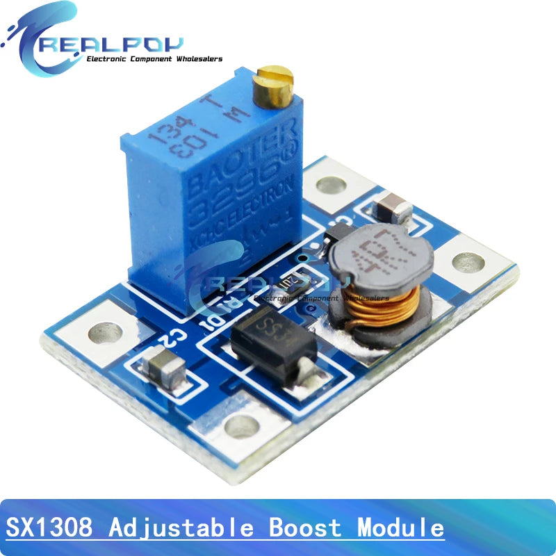MT3608 DC-DC Adjustable Boost Module 2A Boost Plate Step Up Module Micro / Typr-C USB 2V-24V to 5V 9V 12V 28V SX1308