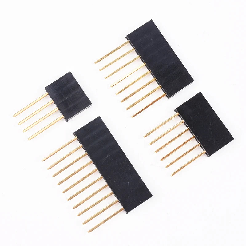 10pcs 1X2/3/4/6/8/10/15 Pin 2.54MM Stackable Long Legs Femal Header For Arduino Shield Stlxy 11mm
