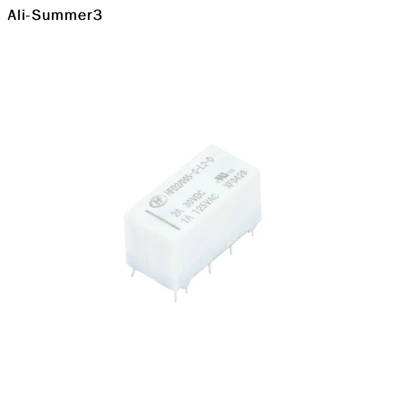 【AH】1Pc 12V Coil Bistable Latching Relay DPDT 30VDC 2A 1A 125VAC HFD2-005-S-L2-D Realy High Quality Home Improvement