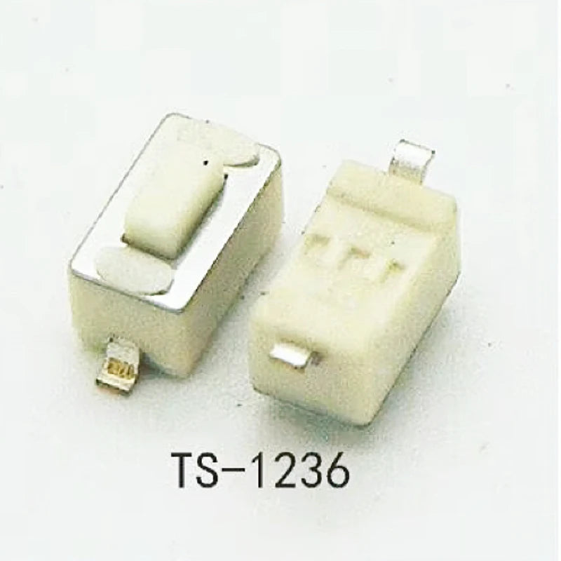50PCS 3X6mm H=5/4.3mm DIP 2Pin SMT 260GF Micro Switch Black White Push Button Switch Momentary Tact Switch Key Power Button