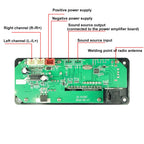 80W Bluetooth MP3 Decoder Board 2*40W Amplifier Audio Player 8V-24V DIY MP3 Player Car FM Radio Module TF/USB/Mic/Record Call
