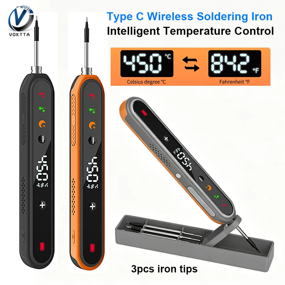 Type C USB Wireless Soldering Iron Digital Display Intelligent Temperature Control high-power Electric Solder Irons Welding Tool