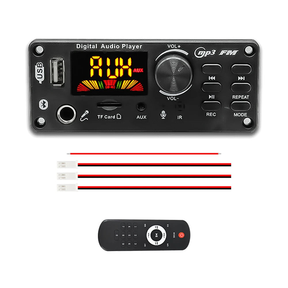 DC 7-24V MP3 Audio Decoder Module Bluetooth 5.0 Lossless Amplifier Decoder Board Music Playback Volume Controller 87.5-107.5MHz