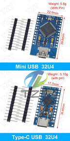 TZT Pro Micro ATmega32U4 5V 16MHz Original Chip Replace ATmega328 For Arduino Pro Mini With 2 Row Pin Header For Leonardo UNOR3