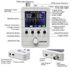 FNIRSI 2.4” TFT Handheld Digital Oscilloscope 0-200KHz Bandwidth 1M Sampling Rate with BNC-Clip Cable Probe and Power Supply