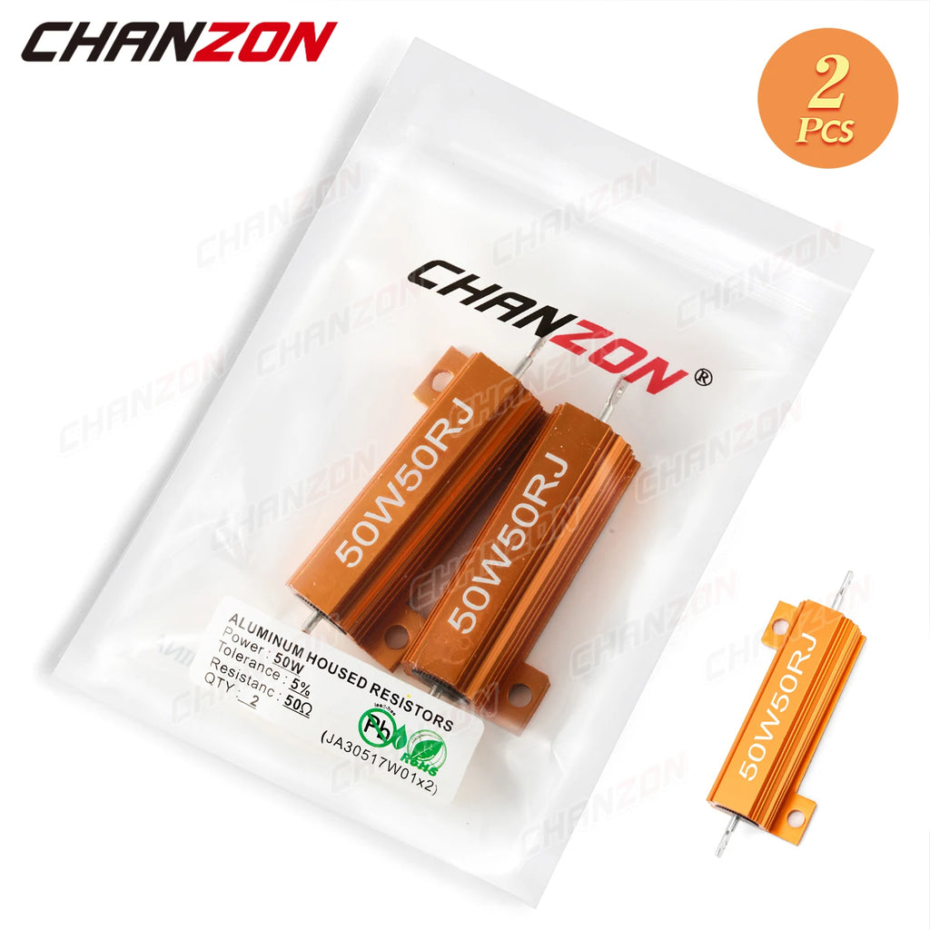 2 Pcs RX24 25W 50W 100W 0.01 - 10K High Power Wirewound Resistors Aluminum Case 0.5 1 4 6 8 10 20 25 100 150 200 300 500 1K Ohm