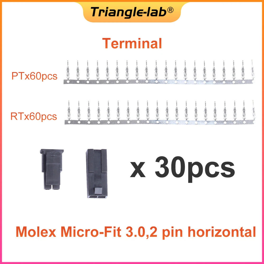 Trianglelab Molex 3.0mm Plug-in Male Female Aerial Mating Connector 43025 Plug+43020 Female Shell + Terminal 3D Printer