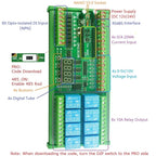 Arduino NANO V3.0 IO Board DC12V/24V RS485 8CH Relay 4-20mA 0-10V Analog Input Opto Isolated Simple PLC Timer Module