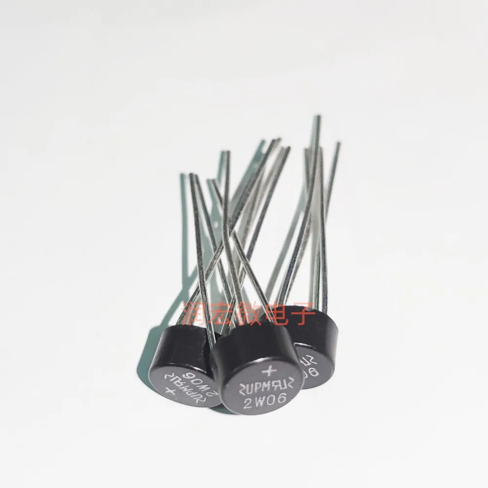 10PCS 2W10 2W04 2W06 2W08 Single Phase 600V 400V 1000V 2A Bridge Rectifier Round