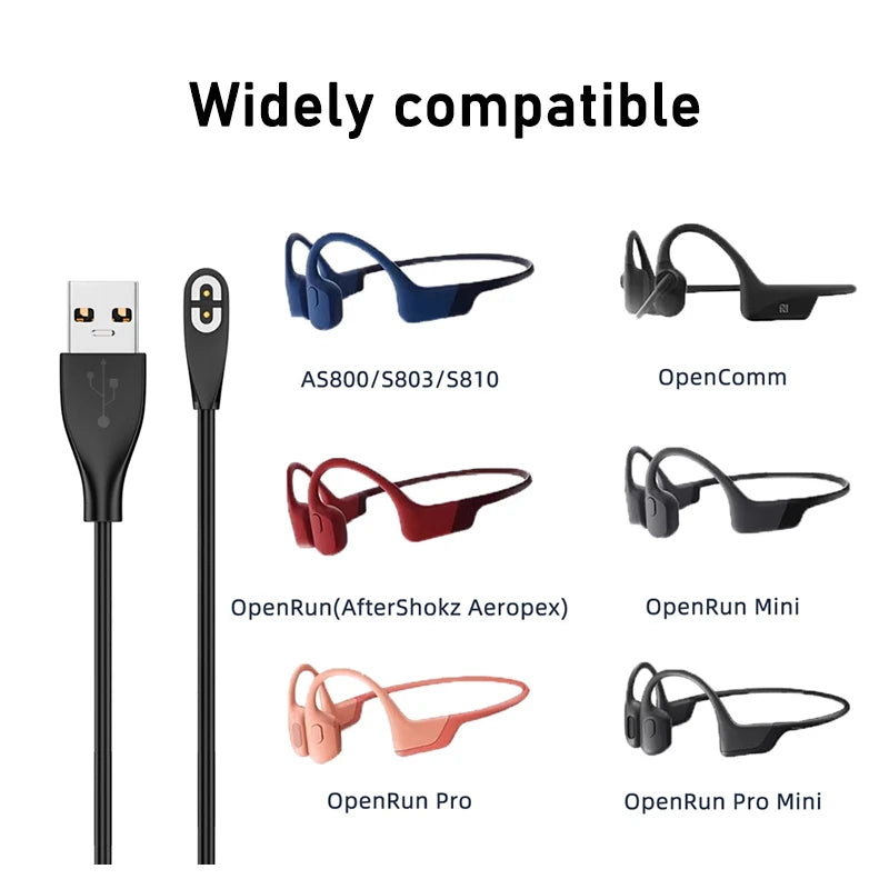 Earphone USB/Type-C Fast Charging Cable For Shokz AS800/S803/S810/ Open Run Bone Conduction Headphone Headset Charger Adapter
