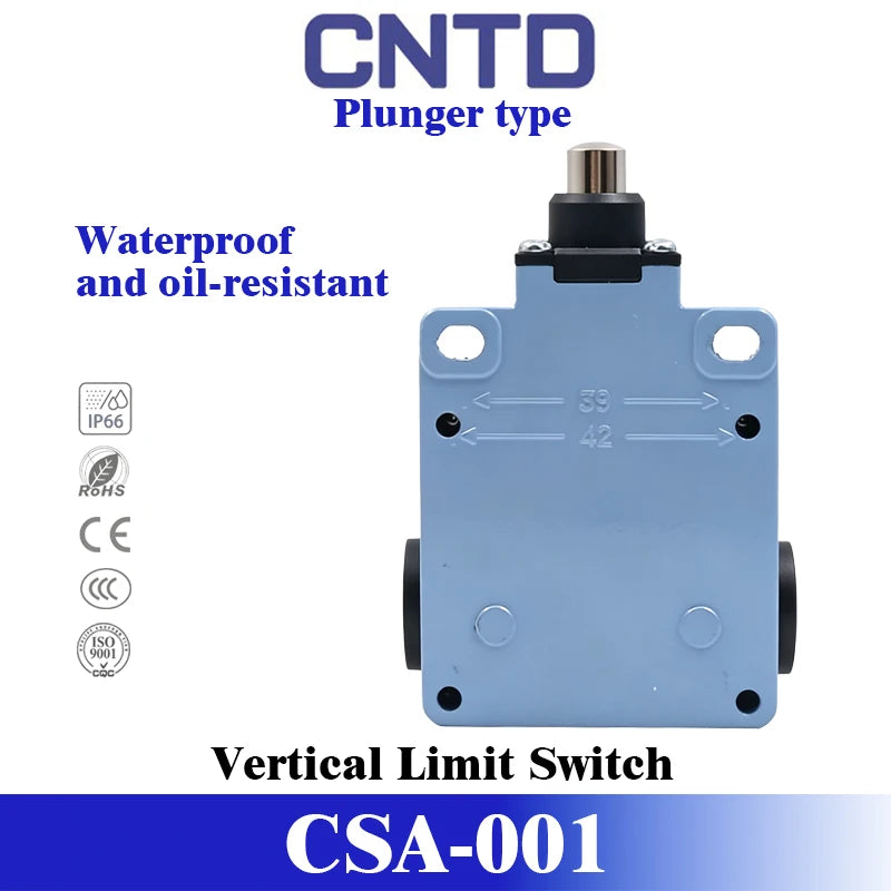 CNTD CSA-001 CSA-003 Series Industrial Vertical Limit Switch IP66 Waterproof Zinc Alloy Double Circuit 12 Actuator Types
