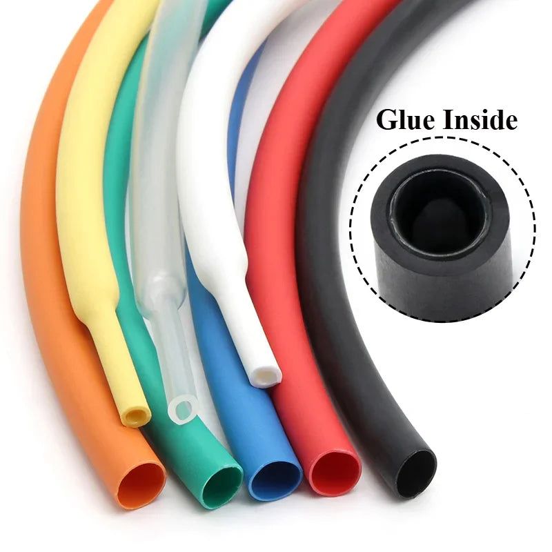 1M 3:1 Heat Shrink Tube With Double Wall Glue Diameter 1.6mm ~ 50mm DIY Wire Cable Connector Repair Waterproof Insulation Sleeve