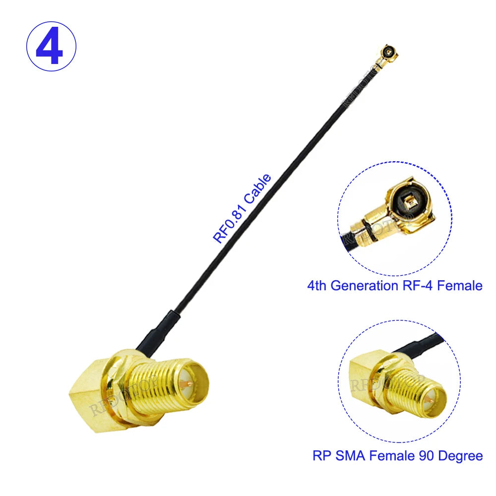 10Pcs/lot SMA to MHF4 RF0.81 Cable RP-SMA/SMA Male to IPX-4 MHF4 Female Connector WIFI Antenna Pigtail Jumper Extension RF Cable