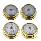 ABBP-Boat Barometer Clock Thermometer Hygrometer Set Weather Station Set Wall Mounting Type Brass For Case Brass For Case