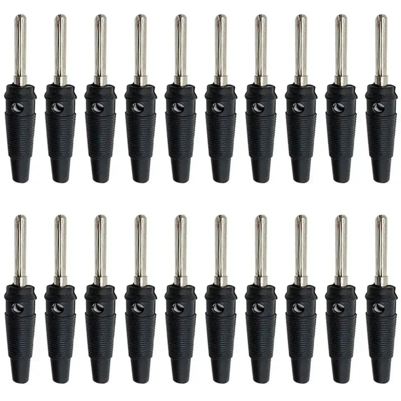20Pcs 4mm Banana Plug Connectors Black And Red High Current Insulated Shrouded Stackable Screw Connection Probe