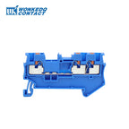 10Pcs PT1.5-TW PT 1.5-TW Push-In Twin 3-Conductor Feed-Through Strip Wire Electrical Connector Din Rail Terminal Block PT 1.5TW