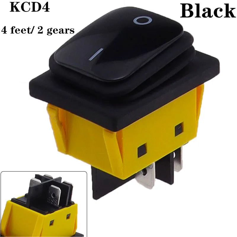 KCD4 on off 30A/250V Heavy Duty 4 pin DPST IP67 Sealed Waterproof T85 Auto Boat Marine Toggle Rocker Switch with LED 12V 220V 30