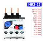 Thermal Overload Motor Relay 3 Phase AC 50Hz/60Hz FR NR2-25 IP20 Plug-in With Indicator Light For CJX2 Series Contactors