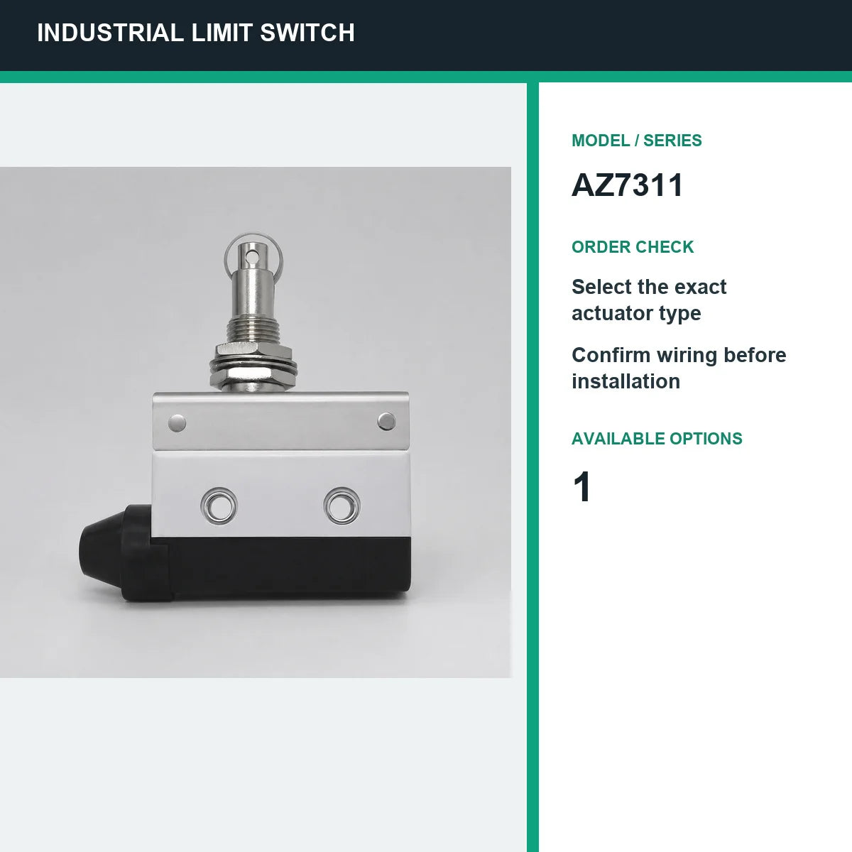 TEZUO AZ7311 IP44 Limit Switch Micro Travel Switch for Industrial Automation