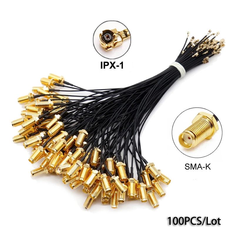 100Piece/Lot SMA Female to uFL u.FL IPX IPX1 Coaxial 1.13 Cable RP-SMA Adapter Pigtail RF1.13 5cm 10cm 15cm 20cm 25cm Wholesale