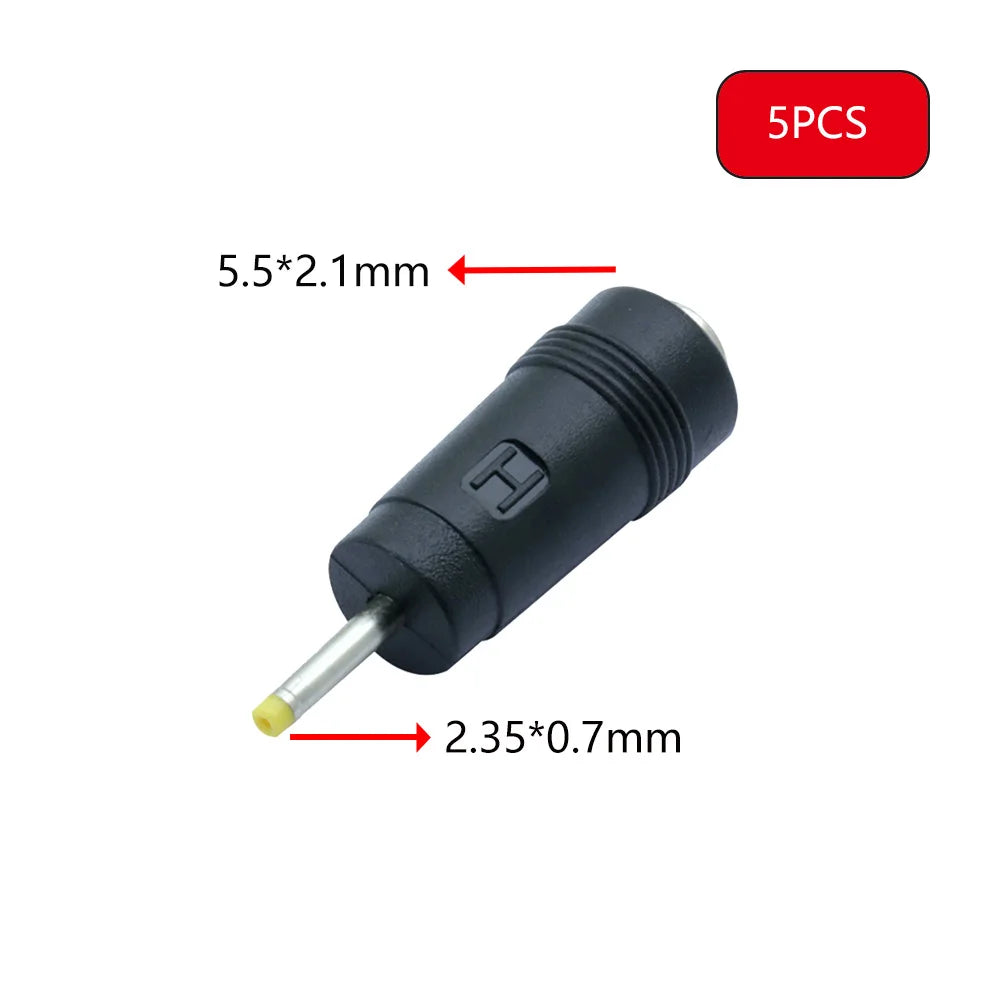 5PCS DC 7909 Power Plug Portable Laptop Travel Charger Adapter DC 5.5x2.1mm Female Jack to 7.9*0.9mm DC Power Plug Converter