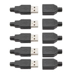 10Pcs USB Type A Connector Male Female 4 Pin Plug Socket With Black White Plastic Cover USB 2.0 Type-A Soldering DIY Kits