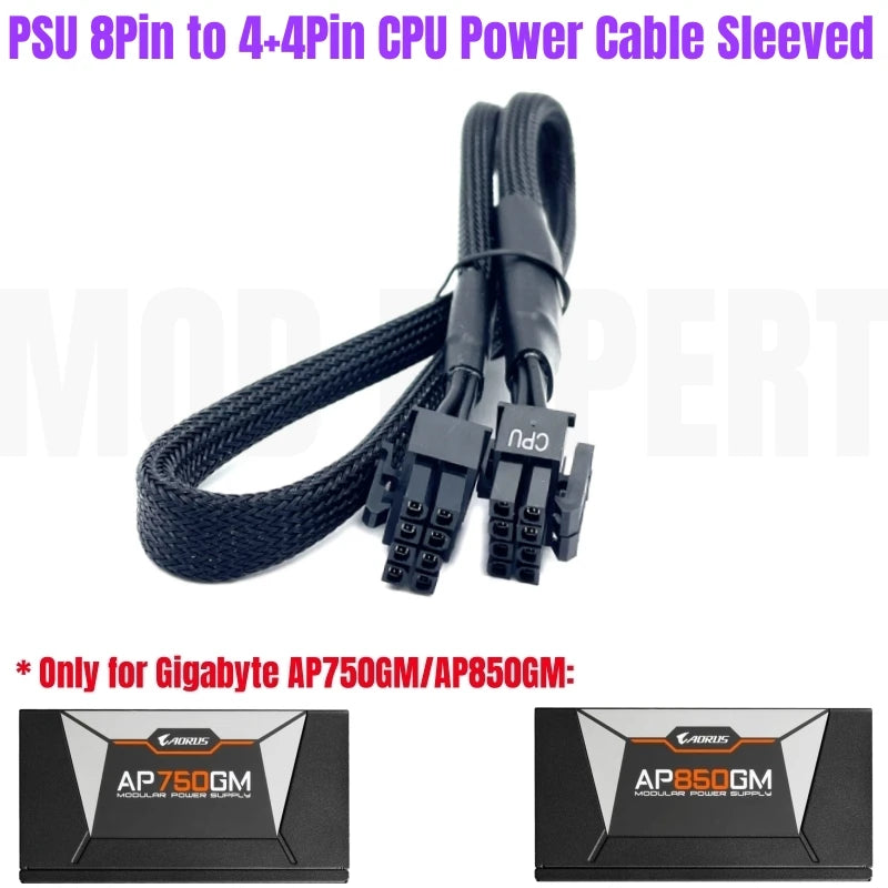 Modular Power Cable for GIGABYTE AORUS AP750GM AP850GM, GPU PCIe 8Pin 6+2Pin, CPU 4+4Pin, HDD SSD SATA Molex IDE 4Pin, ATX 24Pin