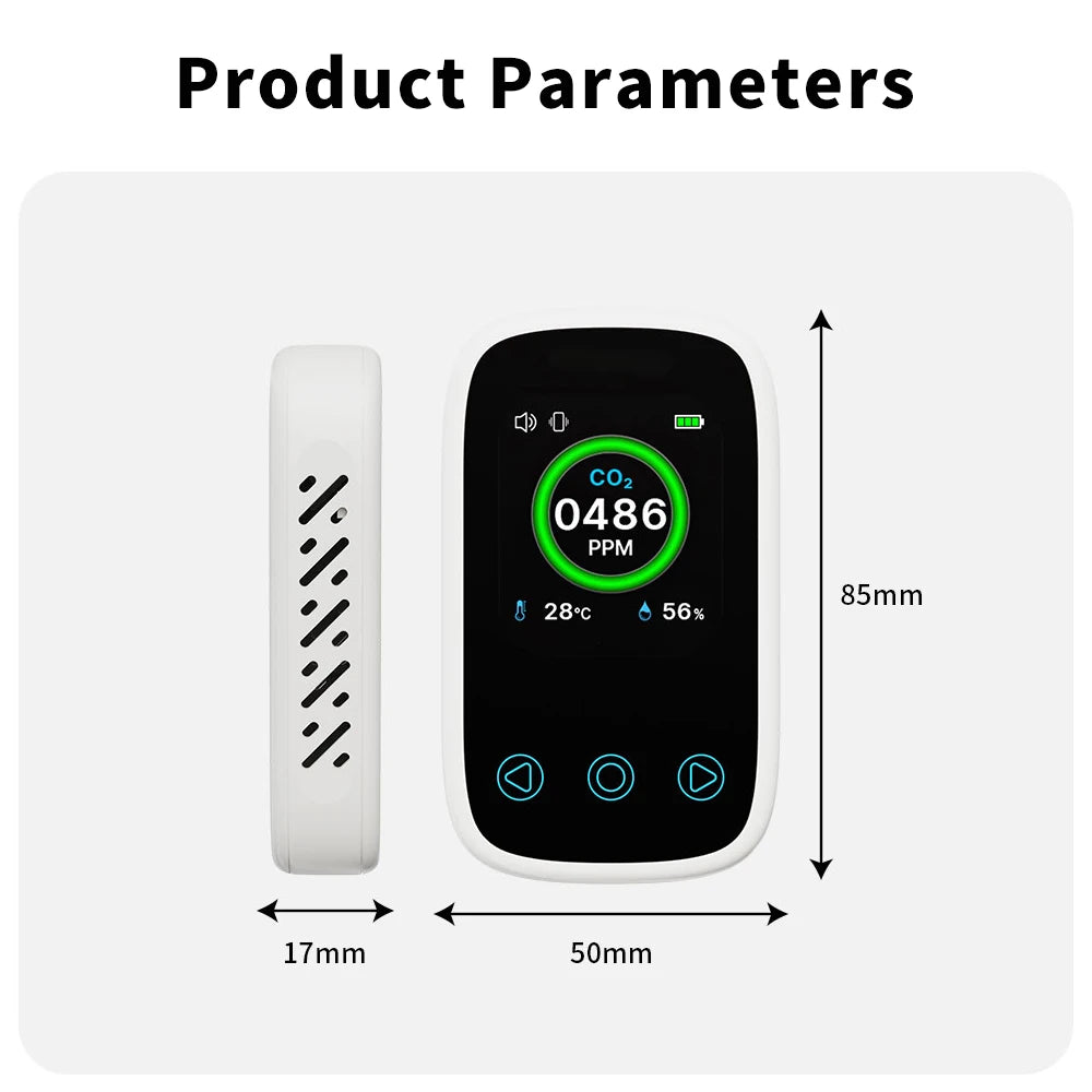3 In1 Air Quality Meter CO2 Temperature Humidity Tester LCD Screen NDIR Sensor Carbon Dioxide Monoxide Detector with Voice Alarm
