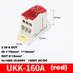 Din Rail Terminal Block UKK 80A/125A/160A/250A/400A Distribution Box One In Several Out Unipolar Junction Box Wire Connector