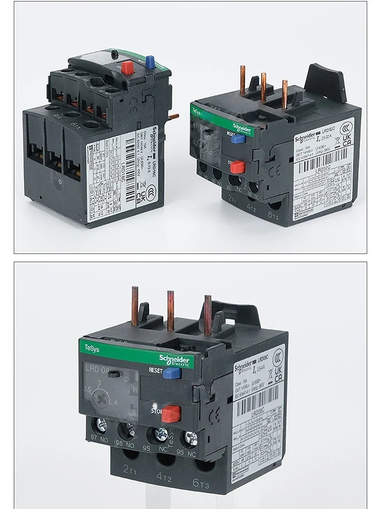 Schneider Thermal Overload Relay LRD12C LRD16C LRD21C LRD32C Relay Three-Pole Thermal Magnetic Trip 10A LC1D Overload Protection
