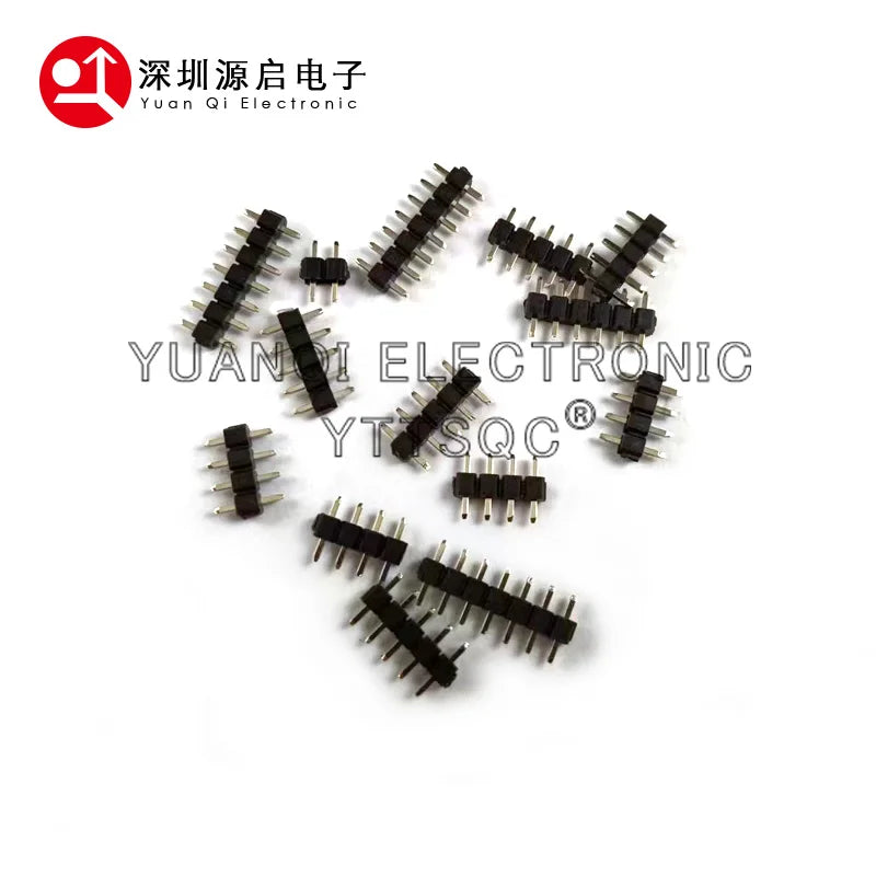 100pcs 2.54mm Male 1X3/4/5/6/7/8/40P L7.5 Low Profile Breakable Rohs Goldplate Single Row Straight PCB Male Pin Header Connector
