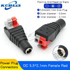 2/5/10PCS DC 12V Male Female BNC Connectors 5.5*2.1mm/2.5mm Welding-Free Power DC Plug Adapter Jack Sockets For LED CCTV Camera
