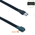 0.1M0.2M0.5M1M mini USB female to micro revolving connector, dash cam adapter cable, T-shaped port to Android navigation extensi