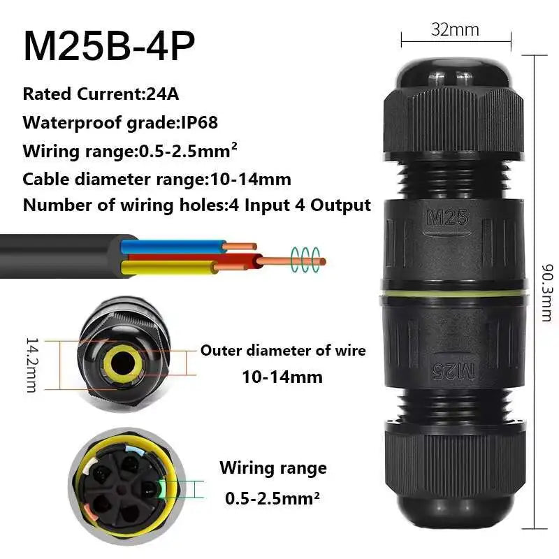 1PC IP68 Waterproof Quick Electrical Wire Connector 2 3 4 Pin Solderless LED Lamp Cable Wiring Outdoor Rainproof Terminal Blocks