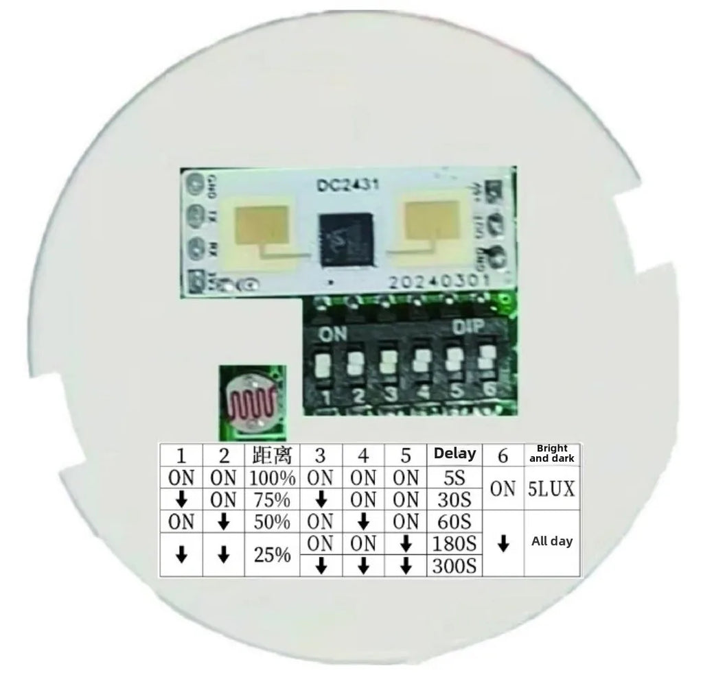 110V-220V Mini Embedded Human Presence Sensor 24G Microwave Millimeter Wave Radar Induction Switch